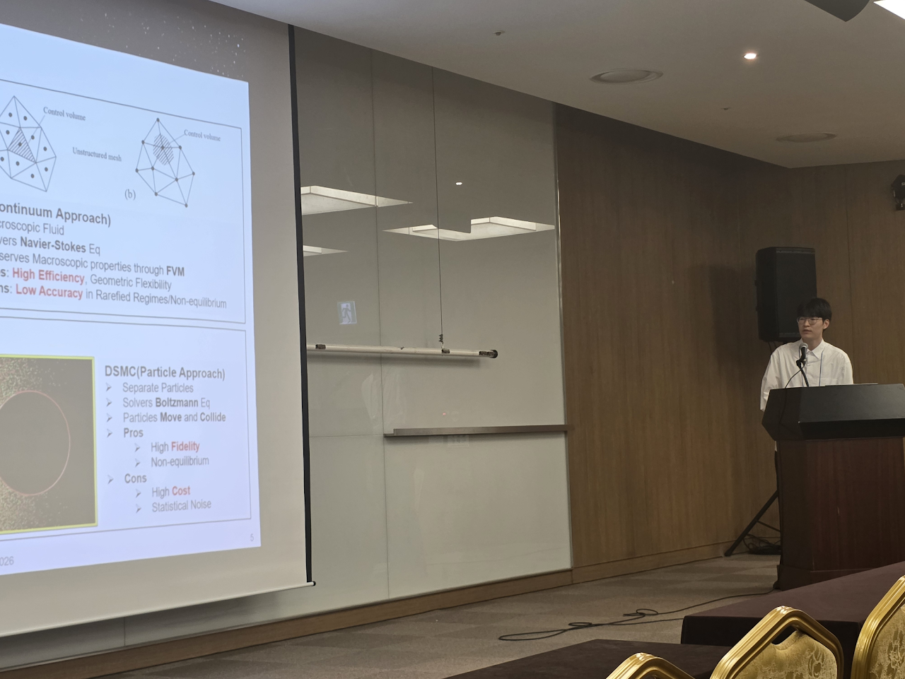 Presentation on CFD and DSMC methods at the KSCFE Spring Conference 2026